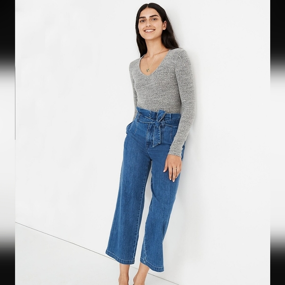 Madewell Paperbag High Rise Wide Leg Jeans Size 28 - Picture 5 of 16